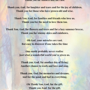 Thank You, God Prayer Card